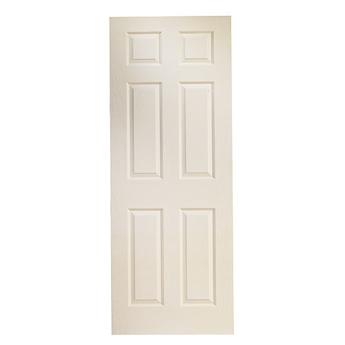 Metrie Interior Door - 6-panel - Hollow Core - Primed Hardboard - 78-in x 28-in x 1 3/8-in