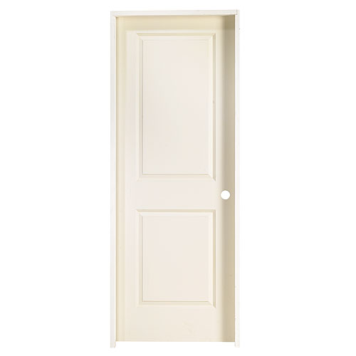 28-in x 80-in 2-Panel Smooth Right-Hand Primed Pre-Hung Interior Door