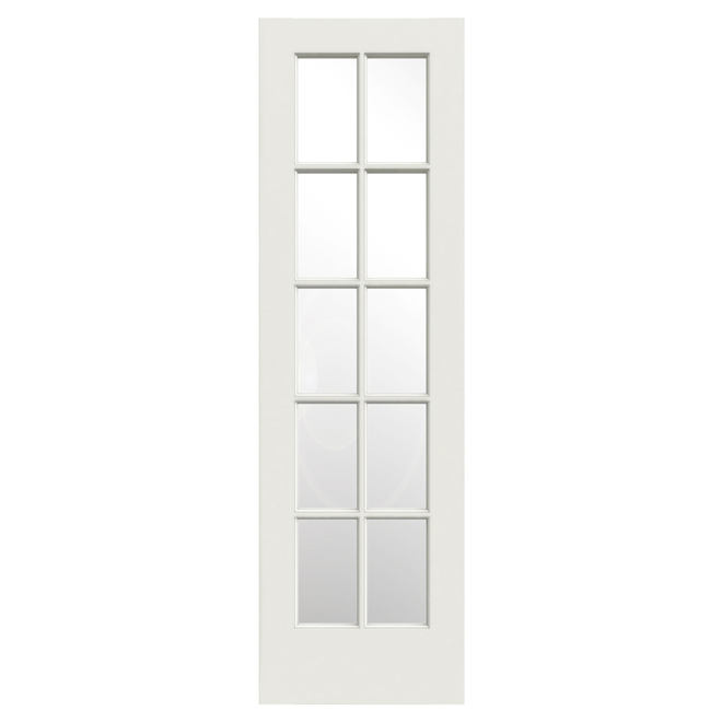 Metrie French Door - 10-Lite Glass - Solid Core - Clear Glass - Primed White