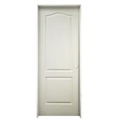 Metrie 2-Panel Arch Top Interior Door - Left-Hand Swing - Hollow Core Primed Hardboard - 24-in W x 80-in H