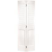 Metrie 30-in x 80-in Primed Miami Half Louver Bifold