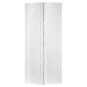 Masonite Riverside 24-in x 80-in x 1 3/8-in White Primed Hardwood Interior Bifold Closet Door