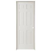 Metrie Prehung Interior Door - Traditional 6-Panel Hollow Core - Left-Hand Swing - 30-in W x 80-in H
