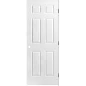 Metrie Pre-Hung 6-Panel Door - Primed Hardboard - 30-in x 80-in x 1 3/8-in - Right-Hand Swing