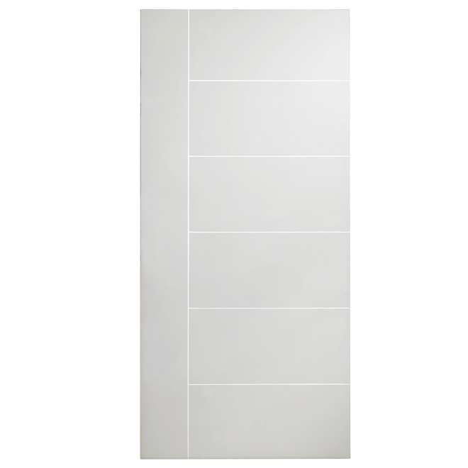 Metrie Berkley Interior Door - 6-panel - Hollow Core - Primed Hardboard - 80-in x 30-in x 1 3/8-in