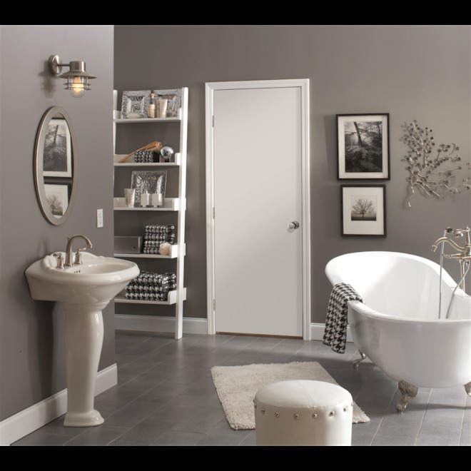 32-in x 80-in Hardboard Left-Hand Primed Pre-Hung Interior Door