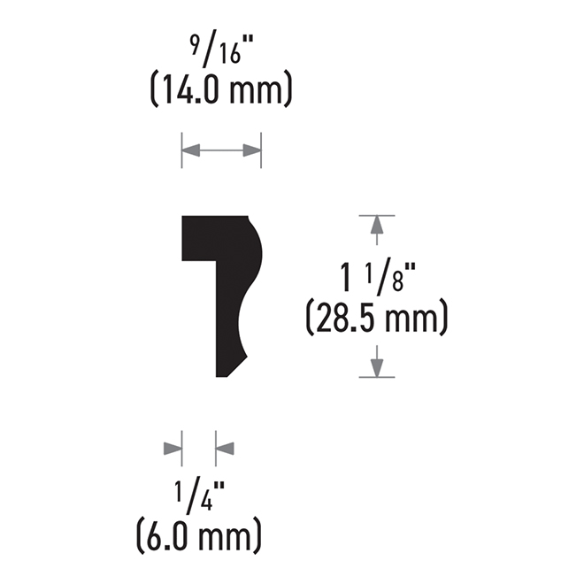 Metrie Ply Cap Moulding - 9/16-in T x 1 1/8-in W x 96-in L - Solid Pine - Clear