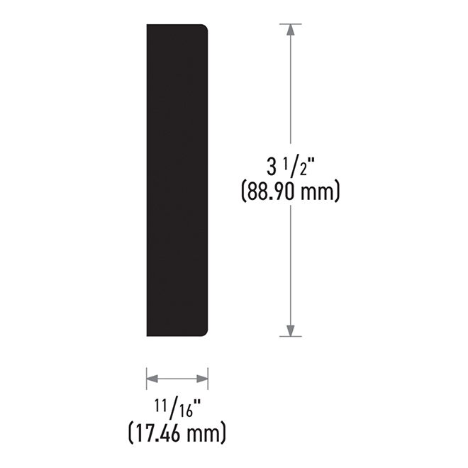 Metrie MDF Flat Stock - Primed - Eased Edges - 11/16-in T x 3 1/2-in W