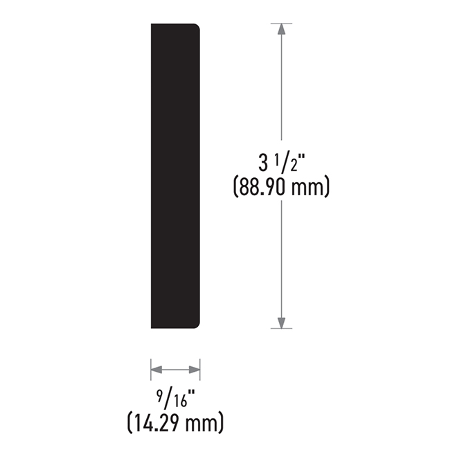 Metrie B4F 12-ft x 3 1/2-in x 9/16-in White Primed MDF Moulding