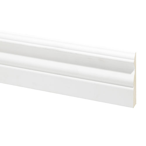 Metrie Primed Baseboard - 11/16-in T x 3 1/2-in W - Finger-Jointed - Poplar