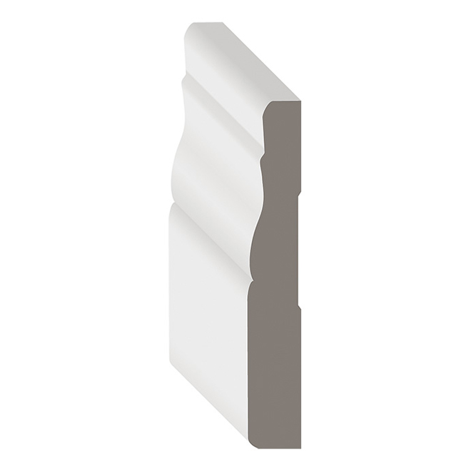 Metrie White MDF Baseboard Moulding - 7/16-in x 3 1/4-in x 12-ft
