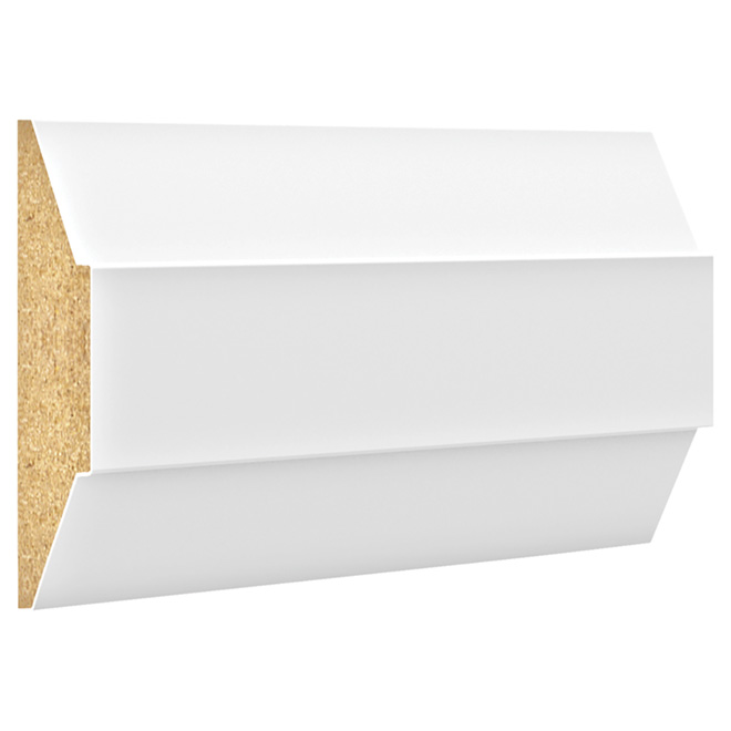 Moulure Metrie, 1/2po d'épais x 2 po de large x 144 po de long, MDF apprêtée, blanche