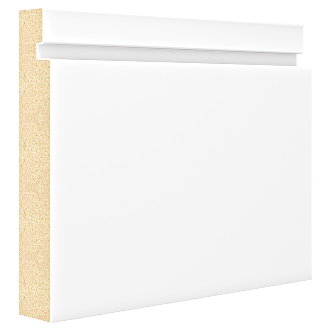 Metrie Primed MDF Baseboard - 9/16-in x 4 1/2-in x 12-ft