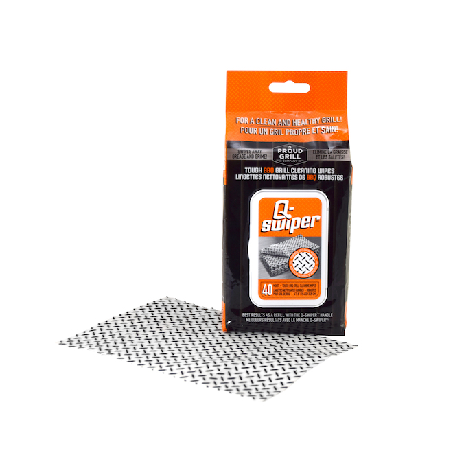 Lingettes nettoyante pour grilles de barbecue, 40/pqt