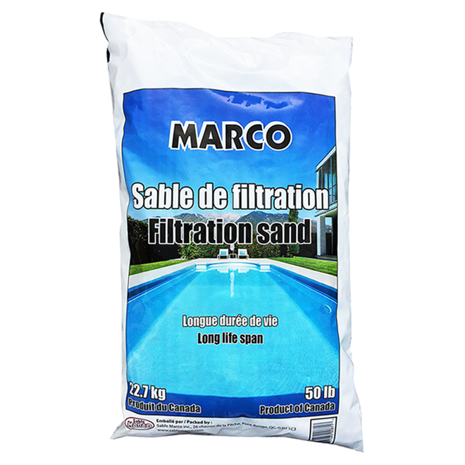 Sable de filtration pour piscine Marco, sac de 50 lb