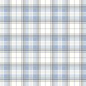 Blue and White Plaid Prepasted Wallpaper