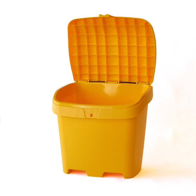Tillson Brands Salt or Sand Yellow Storage Bin for Outdoors - 120-l