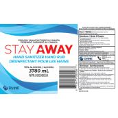 Stay Away Hand Sanitizer - 70% Alcohol - Desinfects - 3.78 L