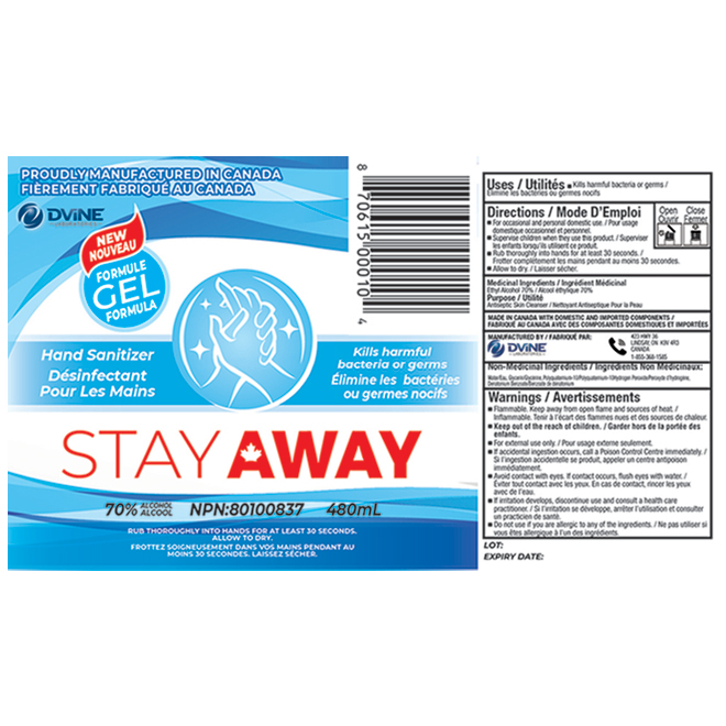 Stay Away Hand Sanitizer - Alcohol - 16.23 oz