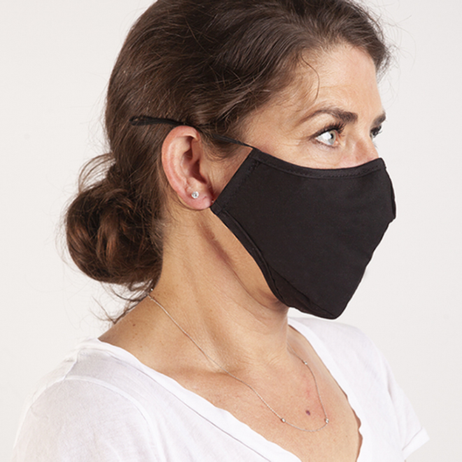 Swiss Mobility Non-Medical Protection Masks - Cotton - Black - Reusable - Pack of 2