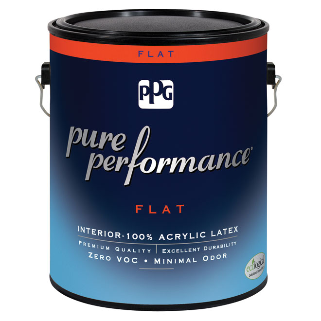 PPG Pure Performance Interior Acrylic Latex Paint and Primer in One - Flat - Pastel Base - 946 ml