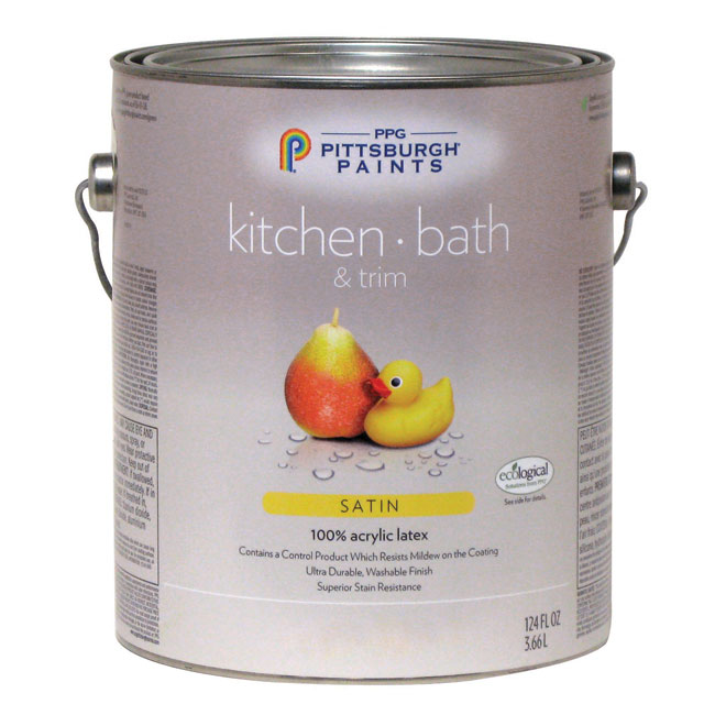 Kitchen/Bathroom Latex Paint -Midtone Base - Satin -3.78 L 19-420C/01 Kitchen/Bathroom Latex Paint -Midtone Base - Satin -3.78 L 19-420C/01