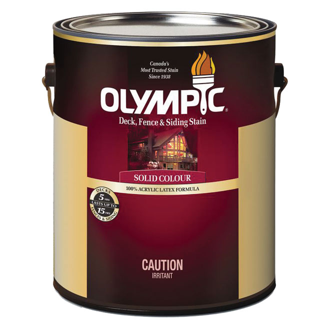 Olympic Solid Stain Plus Sealant in One - Water-Based - Navajo Red - Opaque  - 3.78-L 53203C/01