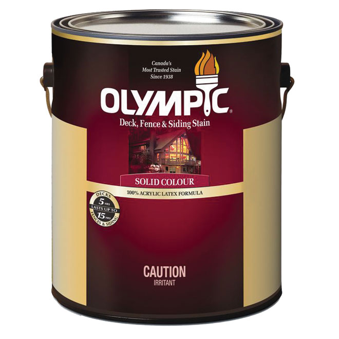 OLYMPIC Exterior Stain and Sealant 2in1 Brown 3.78 L 53210C/01 RONA