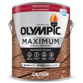 Olympic Maximum Wood Stain Plus Sealant in One - Weather-Ready Application - Semi Transparent - Neutral Base - 3.78-L