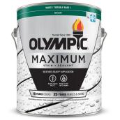 Olympic Maximum Solid Stain Plus Sealant in One - Weather-Ready - White-Base 1 - Opaque - 3.78-L