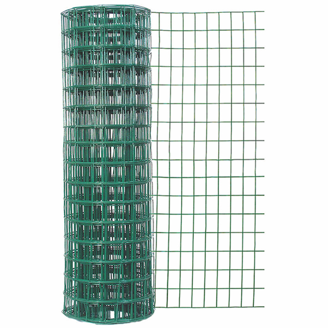 Clôture métallique soudée, calibre 16, 24 po x 50 pi, acier galvanisé