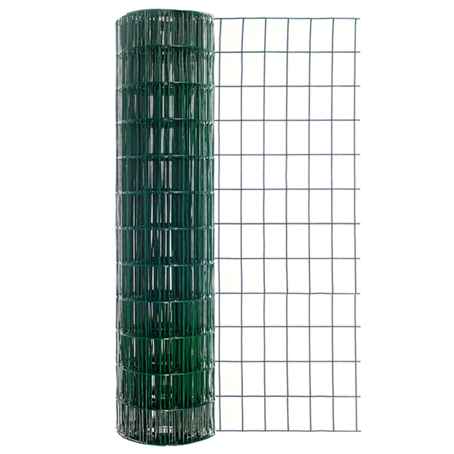 Welded Wire Fence - 16-Gauge - 36-in x 50 ft. - Galvanized Steel/PVC -  Green 280110