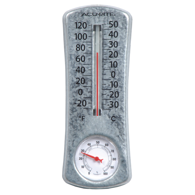 Image of Acurite | Galvanized Metal Thermometer With Humidity Level | Rona