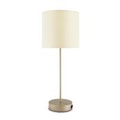 Allen + Roth Table Lamp - 22-in - Metal and Linen - Gold and Tan - Set of 2