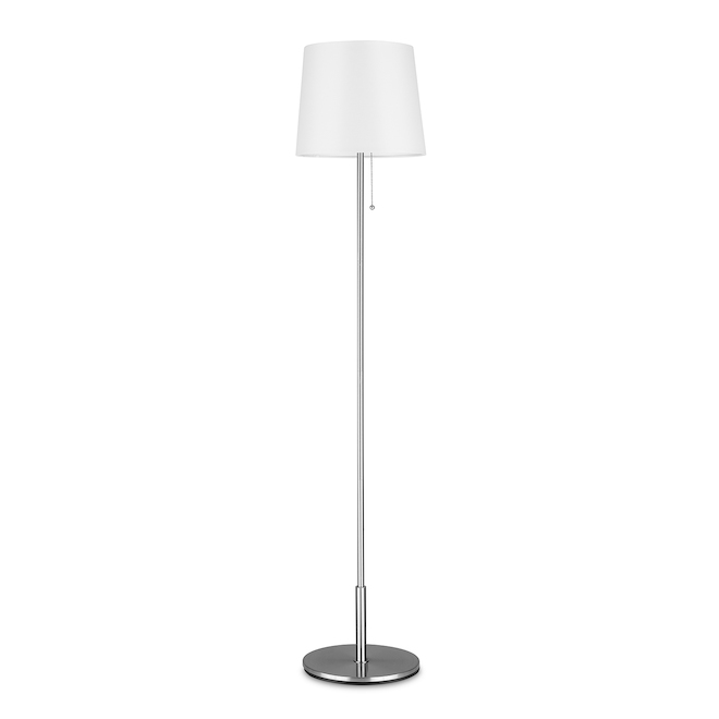 Lampe sur pied et lampes de table Project Source, 58 po/22 po, métal/lin, nickel brossé/blanc, ensemble de 3