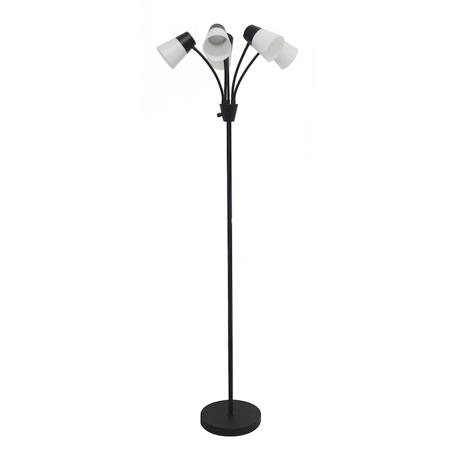 Project Source Black Floor Lamp 5-Light 64.75-in