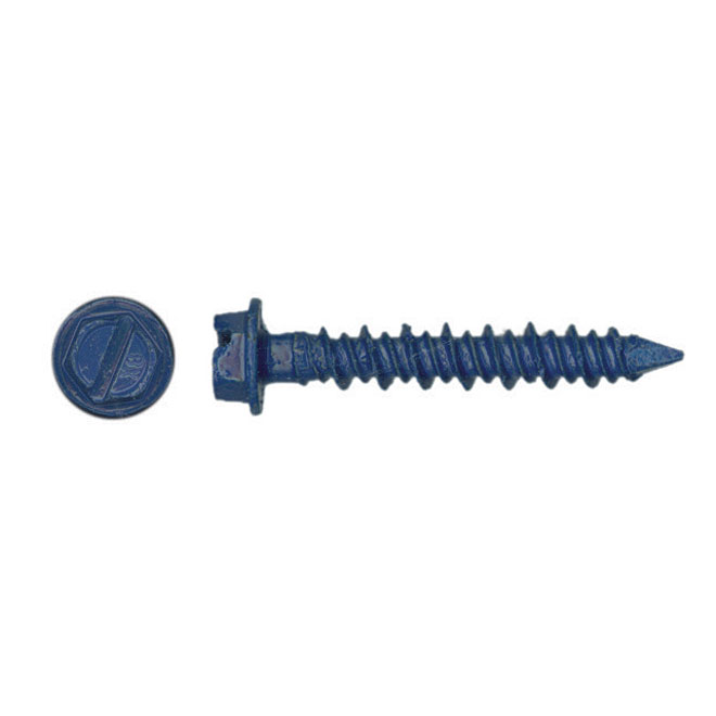 Buildex 100-Count 1/4-In x 1.75-in Blue Steel Self-Tapping Concrete Screw