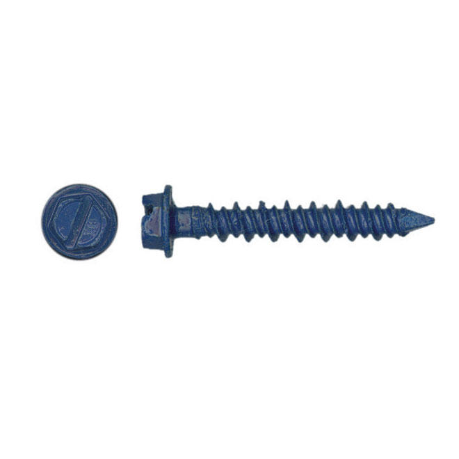 Buildex 100-Count 3/16-In x 1.75-in Blue Steel Self-Tapping Concrete Screw