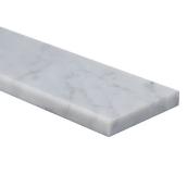 Mono Serra Carrara Marble Threshold Tile in White - 4.5-in L x 36-in W