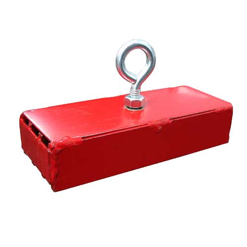 Paulin Heavy-Duty Lifting Magnet with Eyebolt - Red - 150-lb Load Capacity