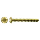 Precision Round-Head Brass Machine Screws - 1/4-in x 1-in - Slotted Drive - Blunt Point - 100 Per Pack