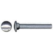 Precision Round Head Carriage Bolts - 1/4-20 Dia x 6-in - Grade 2 - Zinc-Plated - 50 Per Pack