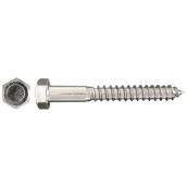 Precision Hex-Head Zinc-Plated Steel Lag Bolts - 3/8-in x 4-in - Self-Tapping - 25 Per Pack
