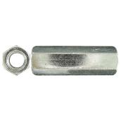 Reliable Hexagonal Coupling Nuts - Zinc-Plated Steel - 25 Per Pack - 5/16-in dia x 18 TPI