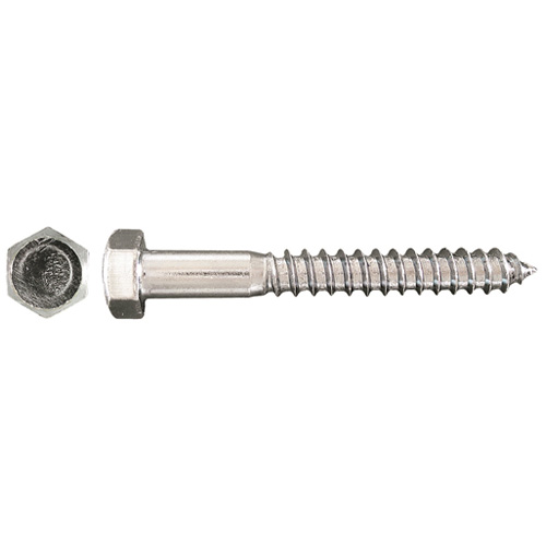 Precision Hex-Head Zinc-Plated Steel Lag Bolts - 5/16-in x 4-in - Self-Tapping - 25 Per Pack