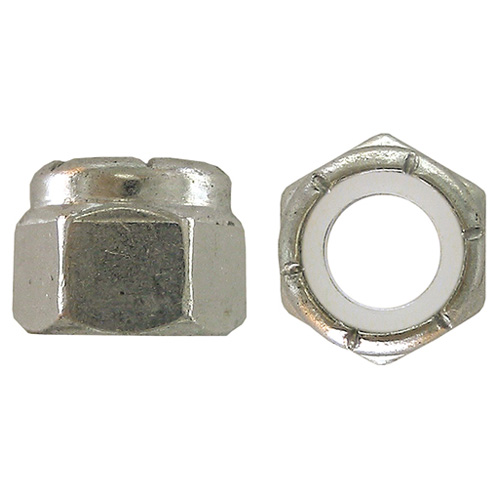 Écrous freinés hexagonaux à bague de nylon Precision, 5/8 po de diamètre, 11 pas, zingués, paquet de 15