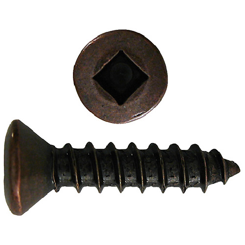 Precision Oval-Head Cabinet Hinge Screws - Bronze - #6 dia x 5/8-in L - Square Drive - 100 Per Pack