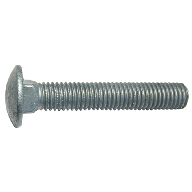 Precision Round Head Carriage Bolts - 3/8-in-16 Dia x 10-in L - Galvanized Steel - 10 Per Pack