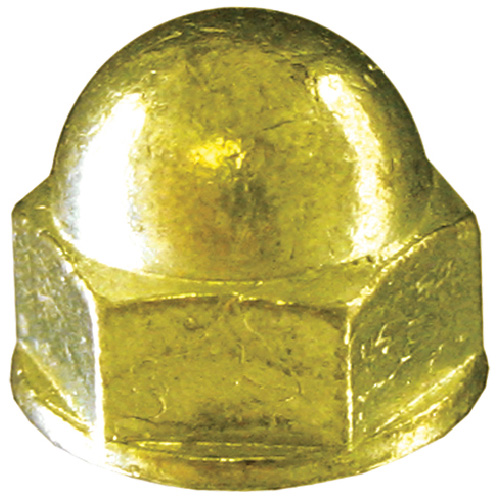 Precision Brass Hex Acorn Cap Nuts - #8-32 Dia - Solid Brass - 100 Per Pack