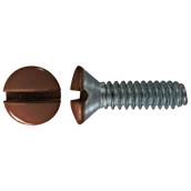 Precision Oval Head Steel Machine Screws - Slotted Drive - Brown - 50 Per Pack - #6 x 1/2-in